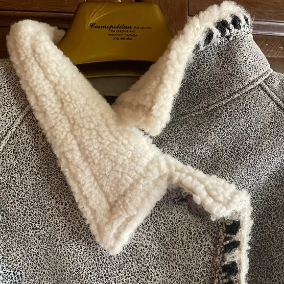 CHANEL Grey Black Distressed Leather & Shearling from 2011 RUNWAY Jacket $8.2K - Picture 6 of 14